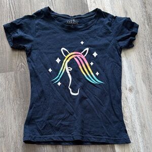 Aerin Kids Navy T-Shirt with Rainbow Unicorn